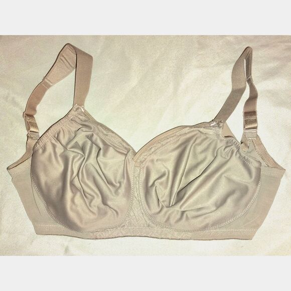 Glamorise MagicLift Seamless Support T-Shirt Bra Size 36F Taupe Full Figure - Picture 1 of 6